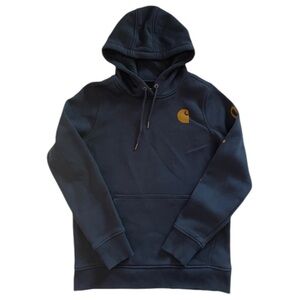 Carhartt Navy Blue Logo Pullover Hoodie Size Small
